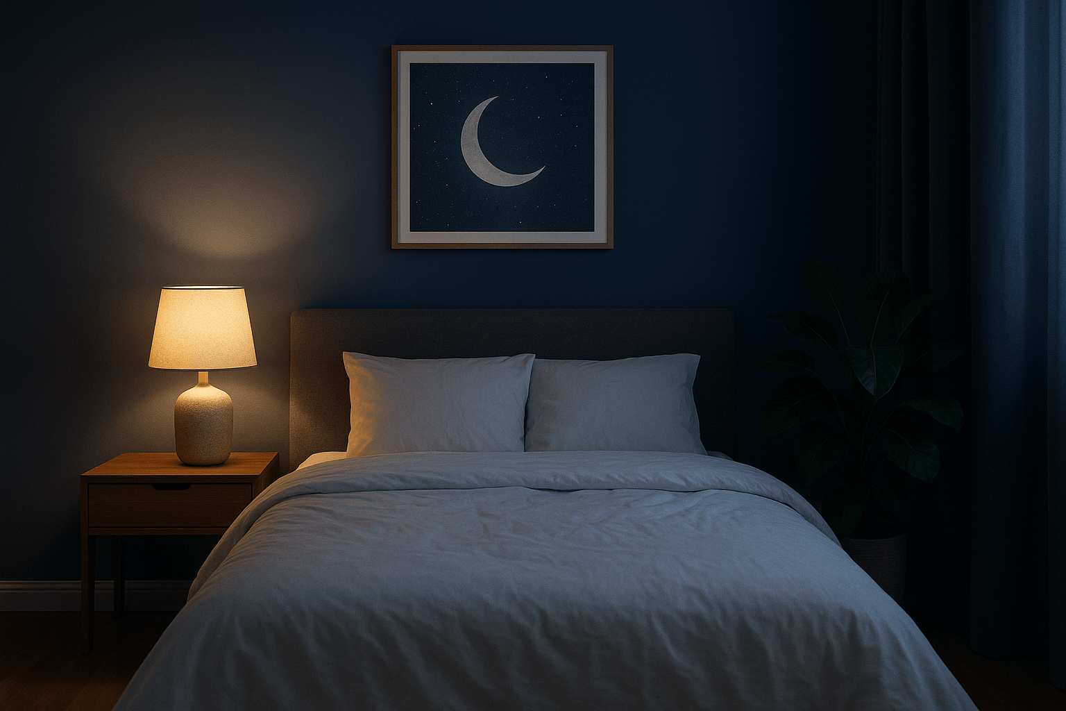Peaceful bedroom setup for deep sleep