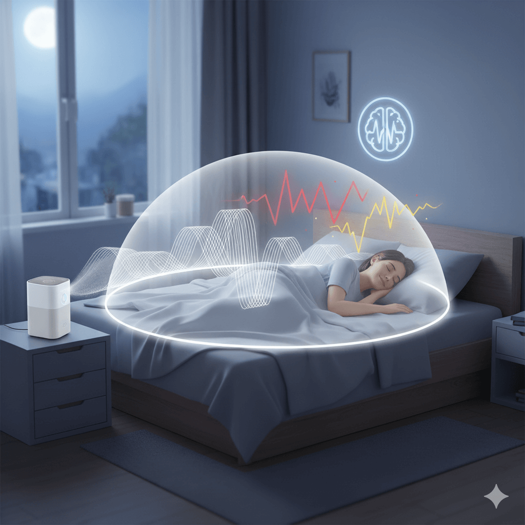 White noise helps woman sleep